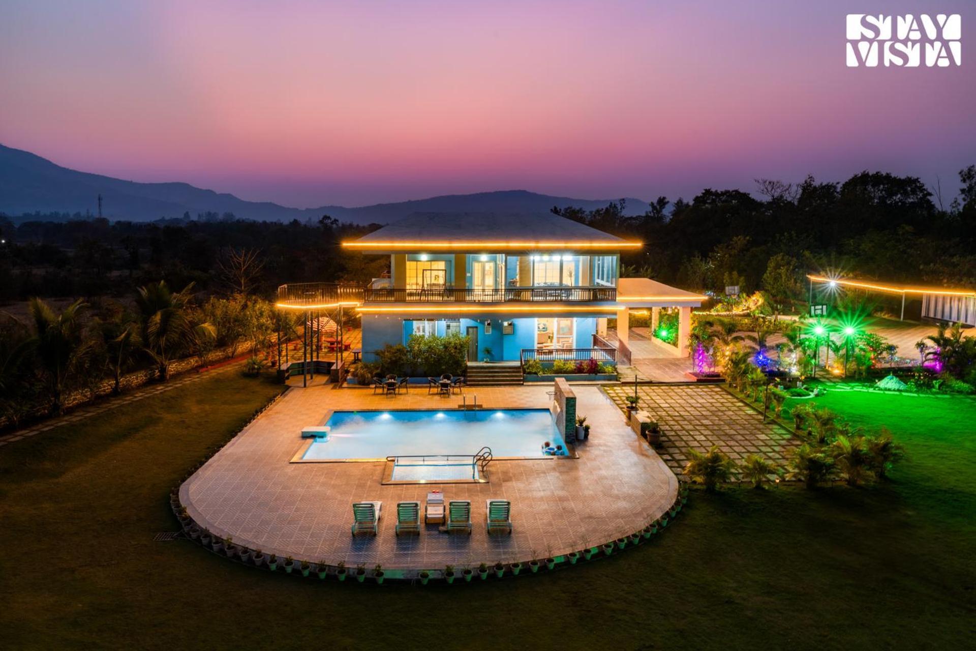 Stayvista'S Hillside Meadows - Mountainside Retreat With Farm View, Pool & Deck, Lawn & Gazebo Chinchavli ภายนอก รูปภาพ